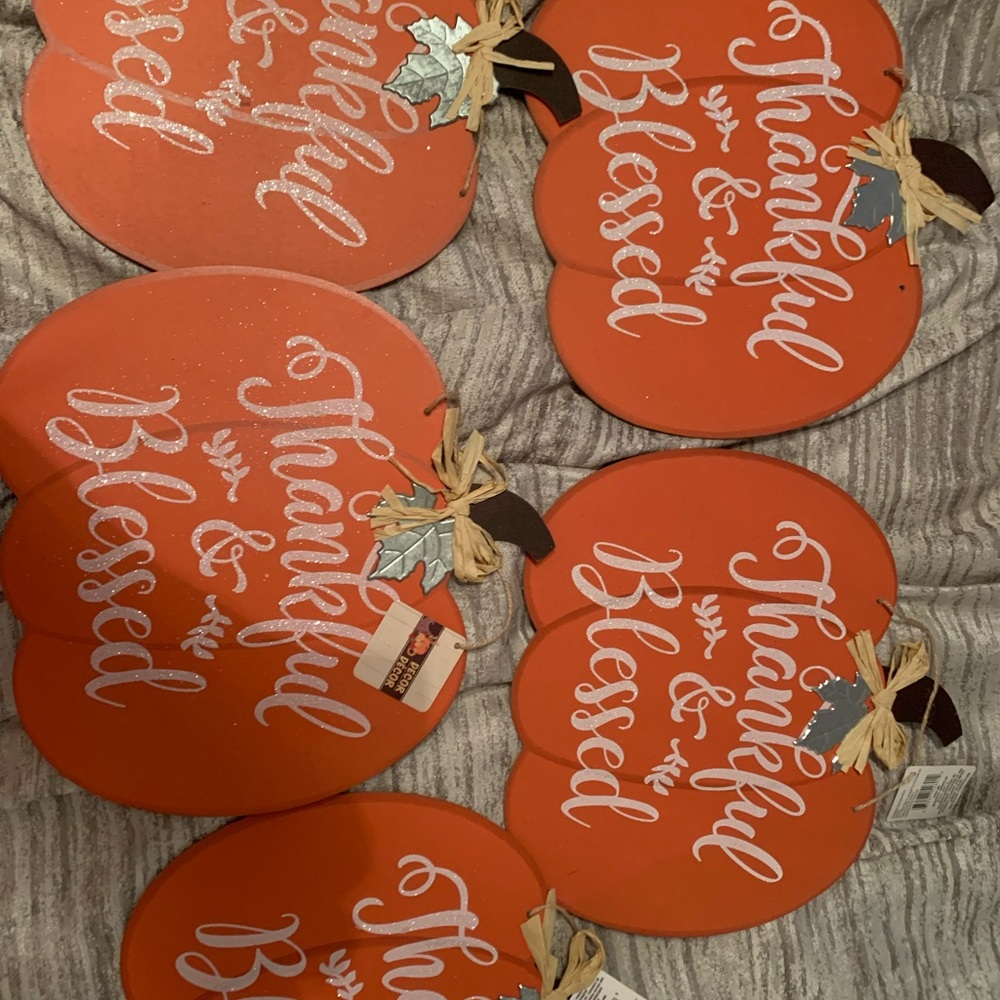 Thankful and blessed pumpkins